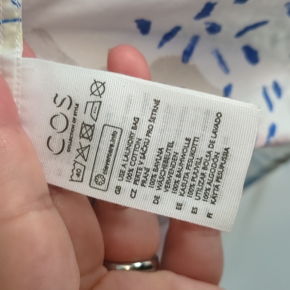 COS Abstract print asymmetrical midi skirt with belt and side pockets size 38 - Picture 7 of 10